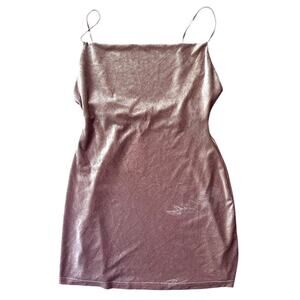 NWT Cotton Candy Spaghetti Strap Stretch Mauve Mini Dress Women's Large